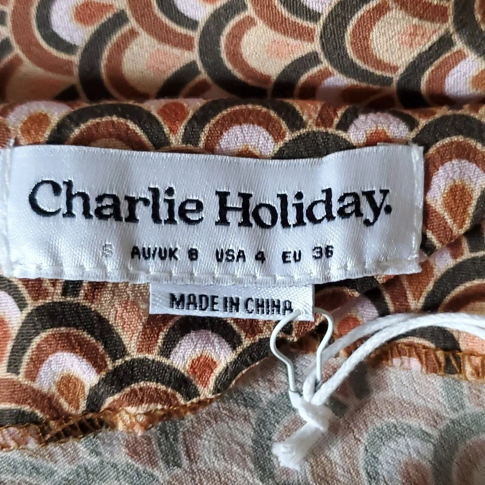 Charlie Holiday Kenzie Mini Geometric Print Slip Dress Size S (4) - Picture 8 of 10